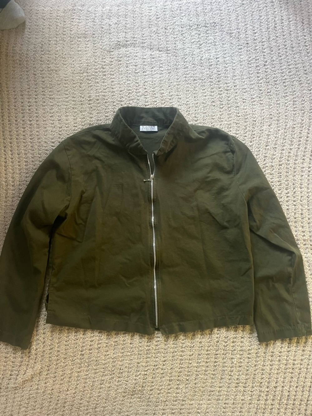 Maria Gabrielle Lightweight Olive Zip-Front Shirt Jacket
